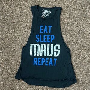 Black Sleeveless Graphic Tank Top